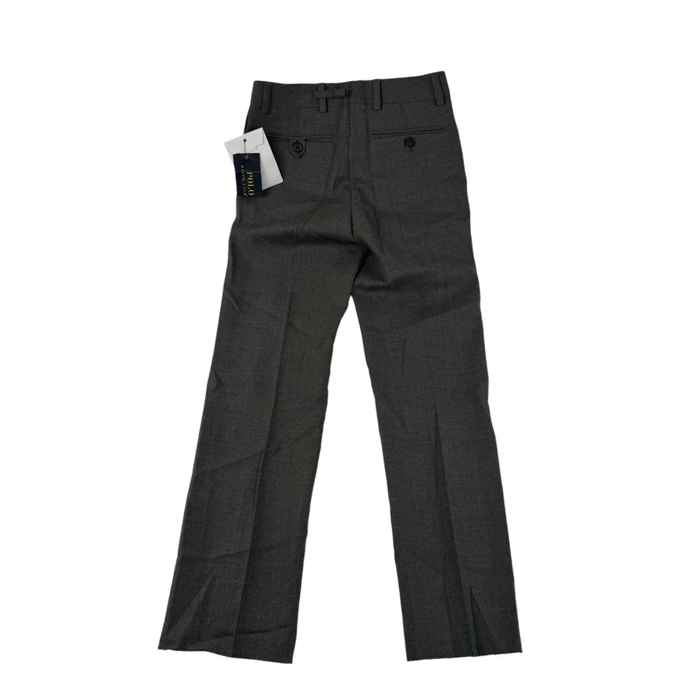 Polo Ralph Lauren Boys Gray Wool Italy Trouser Size 6 x Unfin NWT 175$